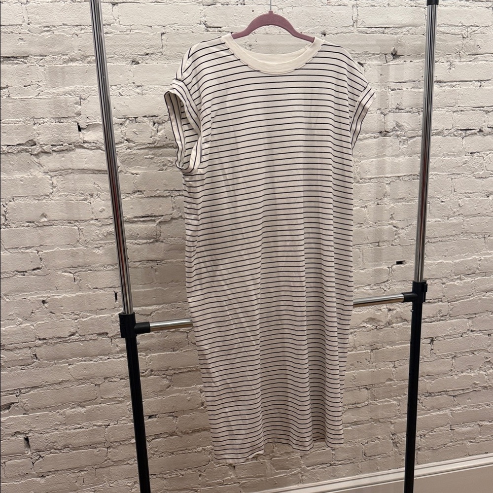a new day Black and White Striped Midi Dress